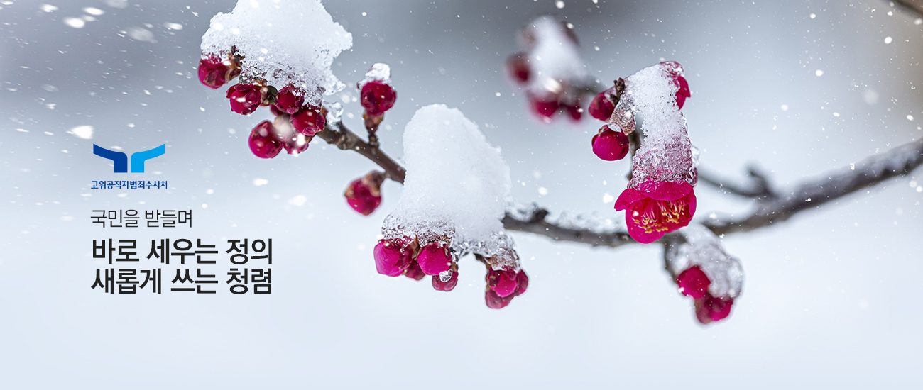 고위공직자범죄수사처 국민을 받들며 바로 세우는 정의 새롭게 쓰는 청렴